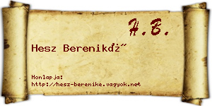 Hesz Bereniké névjegykártya